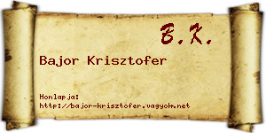 Bajor Krisztofer névjegykártya
